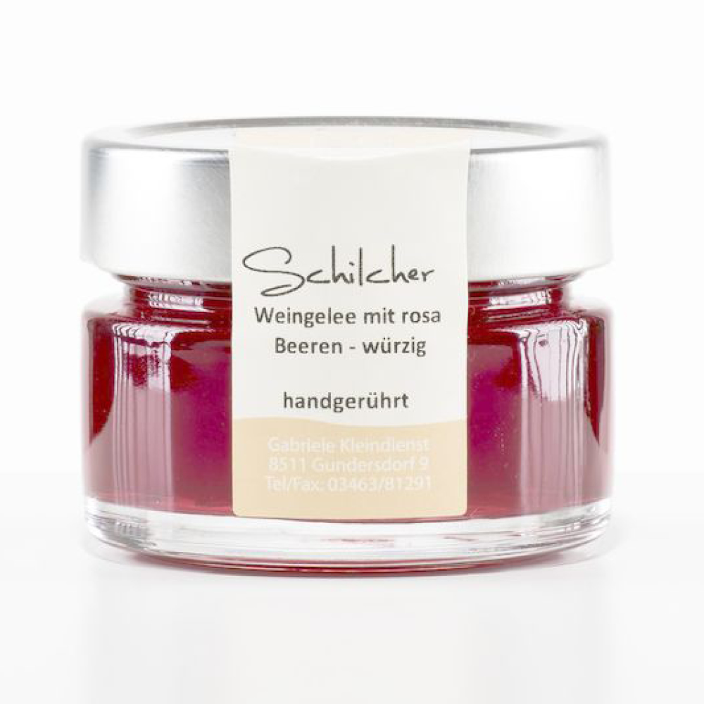 KLEINDIENST Weingelee mit rosa Beeren 190g